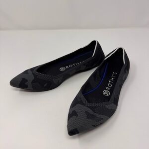 Rothy's Size 8 Retired The Point Dark Grey Camo Flats Women’s Shoes